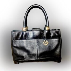 COPY - Y2K Vintage Rare Fossil Medium Leather Handbag With Heart Charm #75082